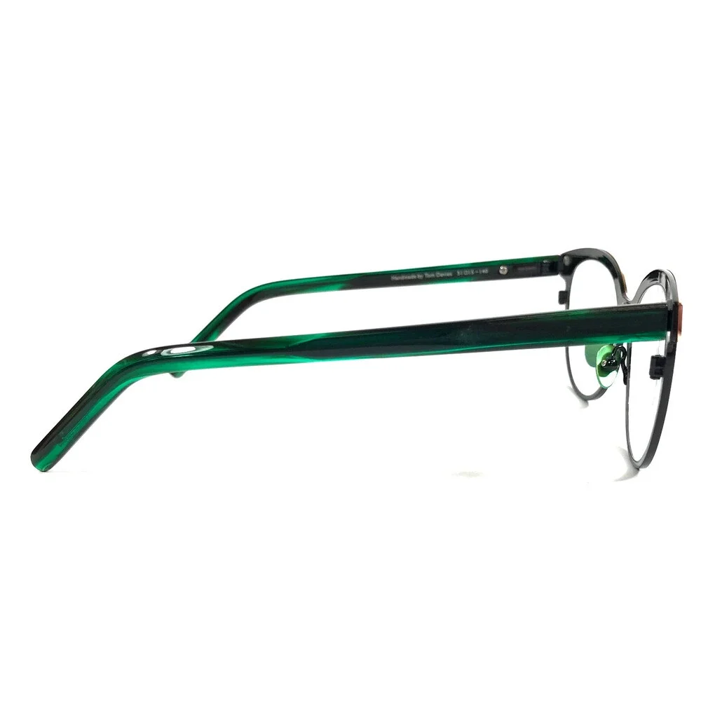 Tom Davies Eyeglasses Frames TD740 Col. 2215 Black Green Rose Gold 51-15-140